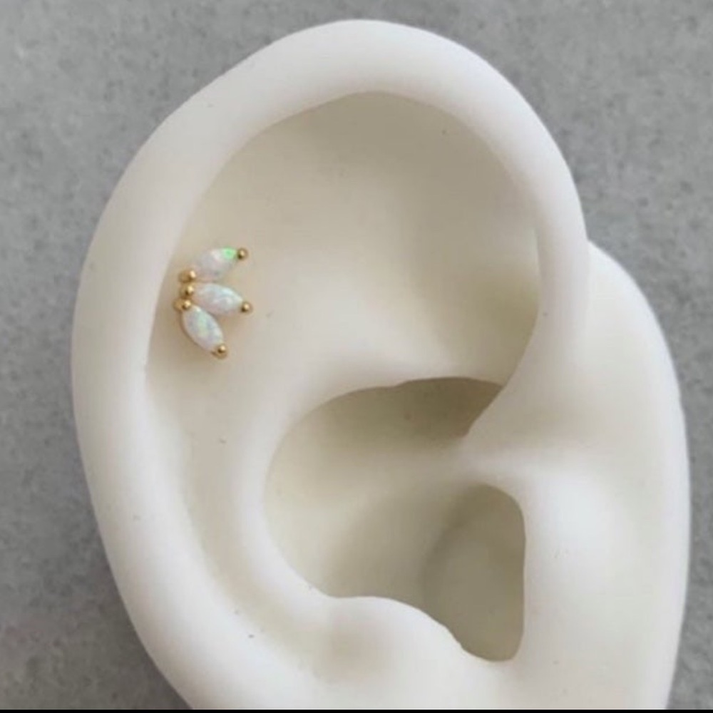 New Drop! Gold Opal Crystal Iridescent Leaf Crown Cartilage Earring
Brand New - Picture 4 of 4
